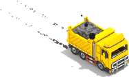 camion participant à la construction d'une vertèbre cervicale en voxel