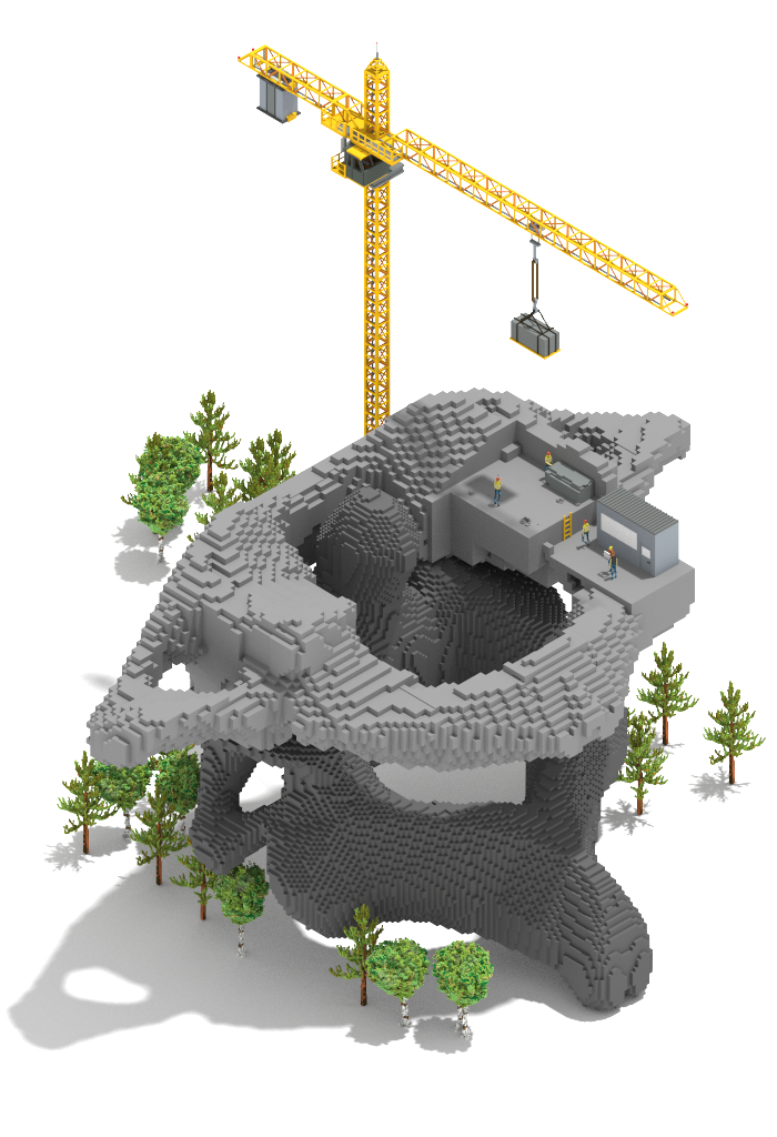 une vertèbre en construction en voxel