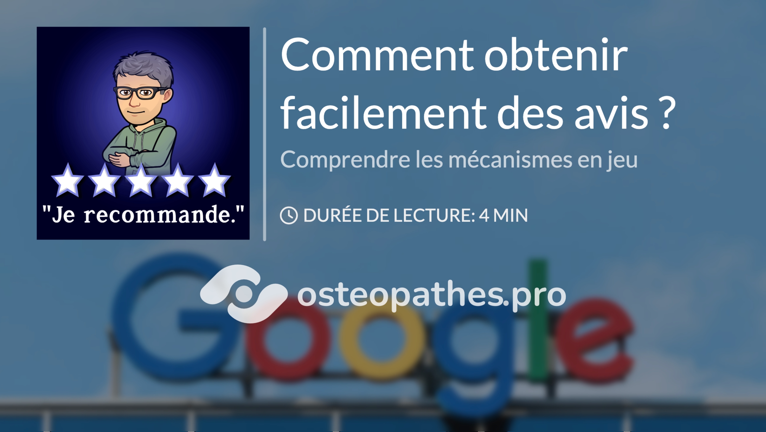 Illustration de la BD sur le sujet: Tu souhaites améliorer ta visibilité en ligne grâce aux avis Google ?
Voici nos conseils pour obtenir facilement des avis de tes patients satisfaits et améliorer ta réputation en ligne en tant qu'ostéopathe.
